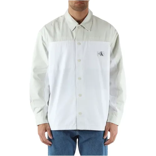 Relaxed Fit Cotton Twill Shirt Jacket , male, Sizes: S, XL, M, L - Calvin Klein Jeans - Modalova