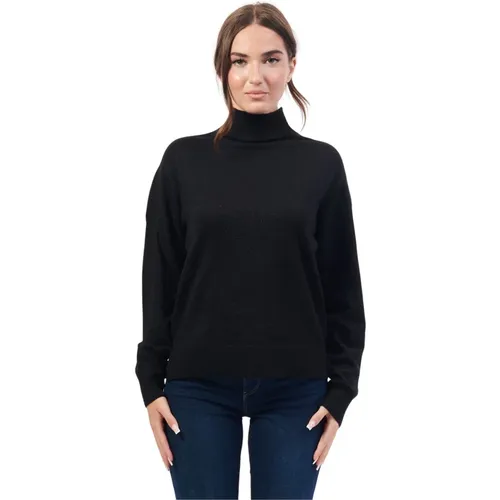 Schwarzer Strickpullover mit Metallfaden , Damen, Größe: L - Armani Exchange - Modalova