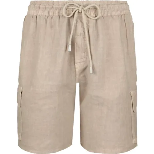 Solide Leinen Cargo Bermuda Shorts , Herren, Größe: S - Vilebrequin - Modalova