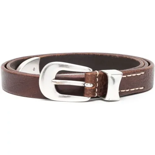 Leather Belt with Silver Buckle , male, Sizes: 90 CM, 80 CM, 100 CM, 70 CM - Our Legacy - Modalova