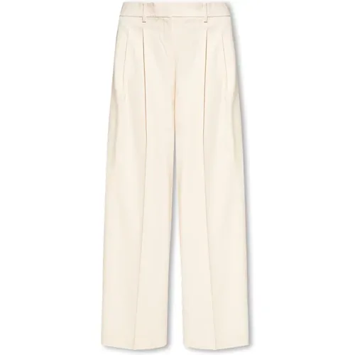 Wide pleat-front trousers , female, Sizes: 3XS, 2XS - Theory - Modalova