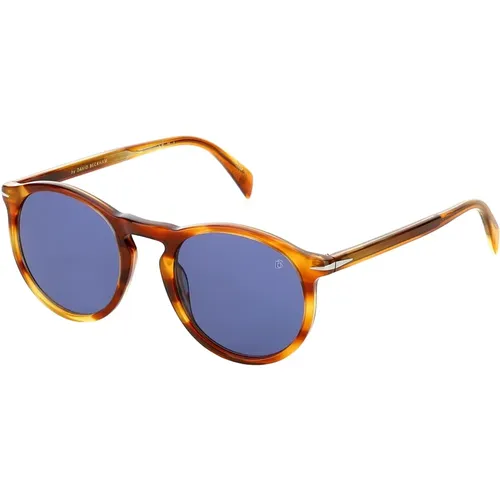 DB 1009/S Sunglasses in Horn/Blue , male, Sizes: 50 MM - Eyewear by David Beckham - Modalova