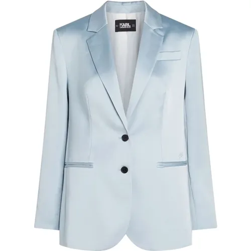 Satin Celeste Blazer , female, Sizes: S - Karl Lagerfeld - Modalova