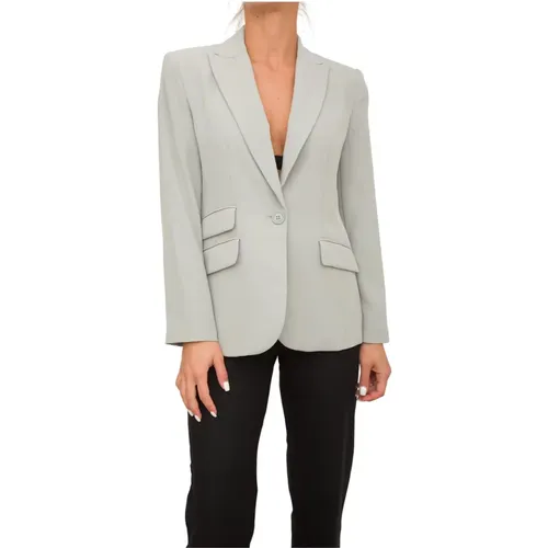 Grauer Casual-Blazer , Damen, Größe: M - Armani Exchange - Modalova