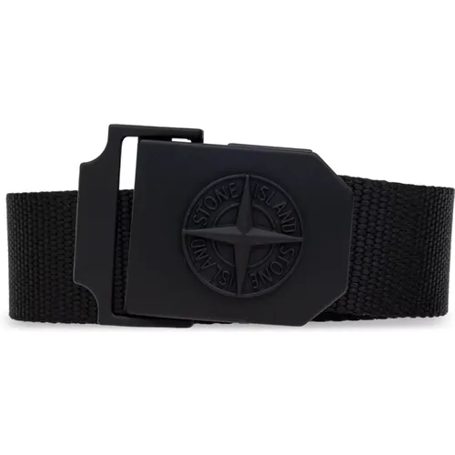 Belt with logo , male, Sizes: 95 CM, 80 CM, 85 CM, 100 CM, 90 CM - Stone Island - Modalova