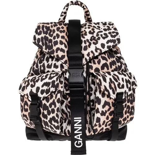 Leopardenmuster Rucksack Ganni - Ganni - Modalova