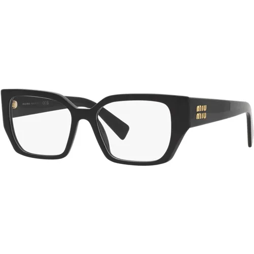 Schwarze Marmor Gold Havana Brillenrahmen , unisex, Größe: 54 MM - Miu Miu - Modalova