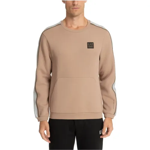 Einfarbiger Logo Tasche Sweatshirt , Herren, Größe: M - Emporio Armani EA7 - Modalova