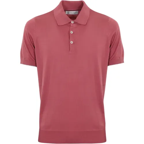 Baumwoll Polo Shirt Kurzarm Klassischer Kragen , Herren, Größe: M - BRUNELLO CUCINELLI - Modalova