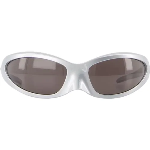 Silberne Acetat Sonnenbrille , unisex, Größe: ONE Size - Balenciaga - Modalova