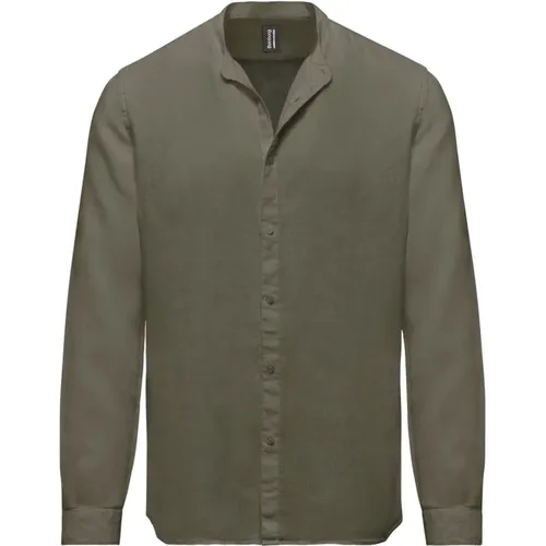 Mandarin Collar Linen Summer Shirt , male, Sizes: 2XL, M - BomBoogie - Modalova