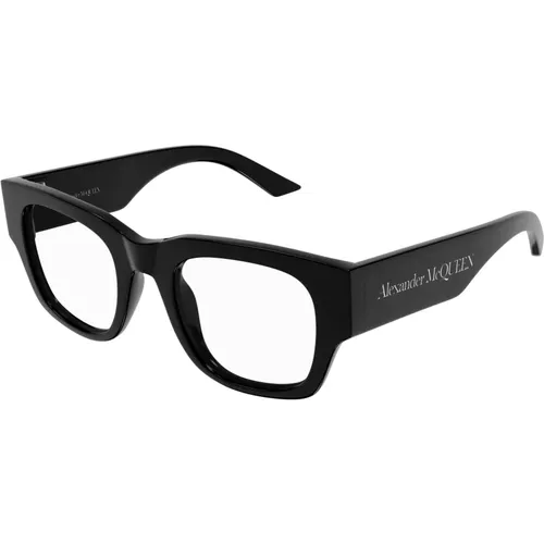 Modische Brille Am0455O Schwarz , Damen, Größe: 50 MM - alexander mcqueen - Modalova