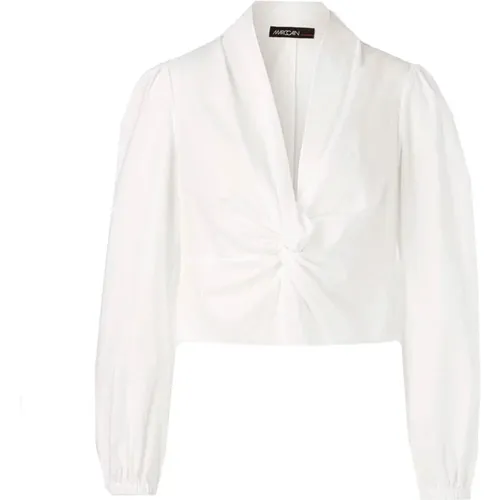 Elegant Offwhite Blouse with Button Detail , female, Sizes: L - Marc Cain - Modalova