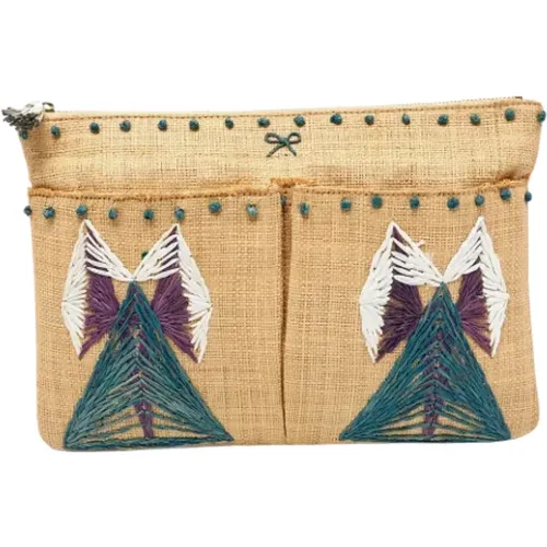 Pre-owned Raffia pouches , female, Sizes: ONE SIZE - Anya Hindmarch Pre-owned - Modalova