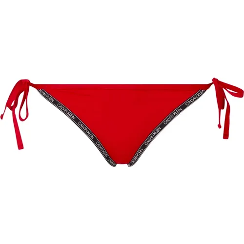 Badeanzüge String Side Tie Xmkrustisches Rot , Damen, Größe: L - Calvin Klein - Modalova