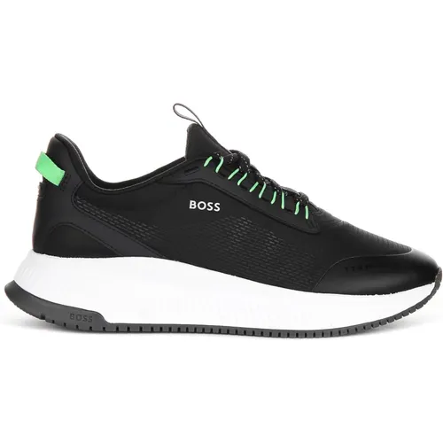 Dark Men's Runner Sneaker , male, Sizes: 8 UK, 11 UK, 10 UK, 9 UK - Boss - Modalova