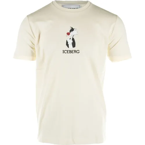 Ecru T-Shirts , male, Sizes: 2XL - Iceberg - Modalova