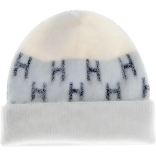 Cozy Beanie with H Logo Fold , female, Sizes: ONE SIZE - Hést - Modalova