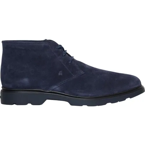 Men#39;s Shoes Ankle Boots Blu Noos , male, Sizes: 8 1/2 UK, 9 UK - Hogan - Modalova