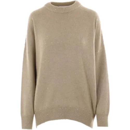 Sequin Oversize Sweater , female, Sizes: M, S, XS - BRUNELLO CUCINELLI - Modalova