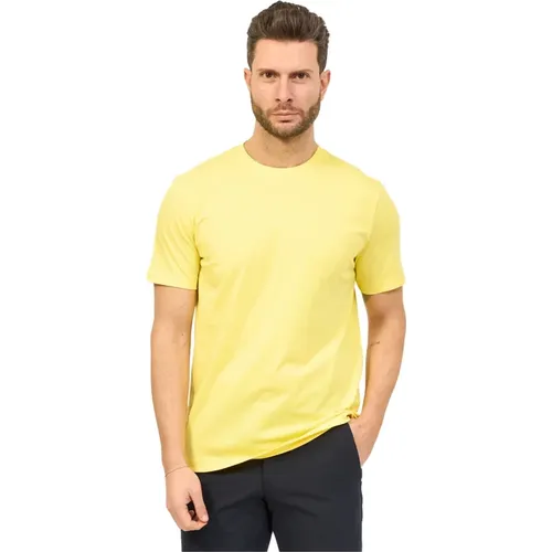 Gelbes Regular Fit T-Shirt mit Gummi-Logo , Herren, Größe: XL - Hugo Boss - Modalova