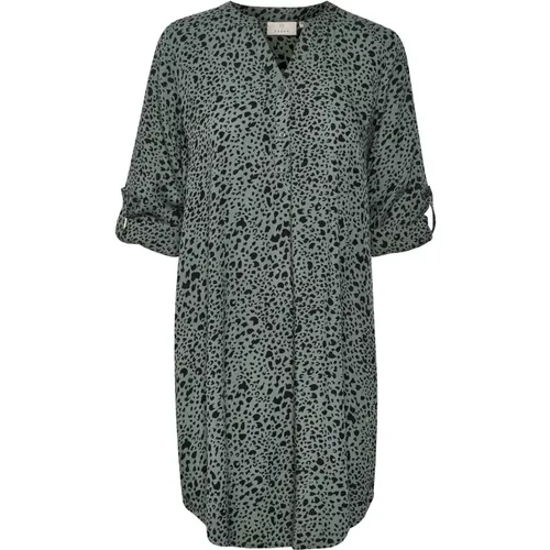 Leopard Print Shirt Dress , female, Sizes: 3XL, S, L, 2XL - Kaffe - Modalova