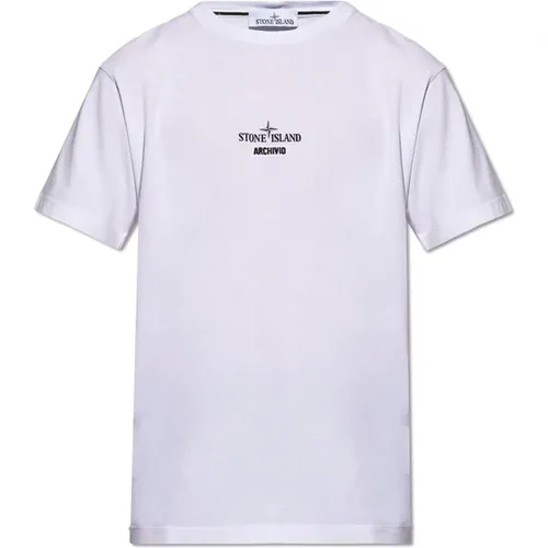 T-Shirt mit Logo , Herren, Größe: M - Stone Island - Modalova