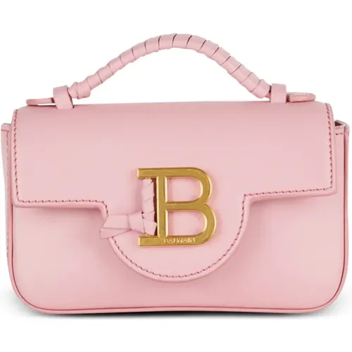 B-Buzz Mini glatte Lederhandtasche , Damen, Größe: ONE Size - Balmain - Modalova