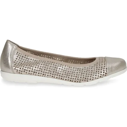 Taupe sue met casual closed ballerinas , female, Sizes: 3 UK, 5 UK, 4 UK - Caprice - Modalova