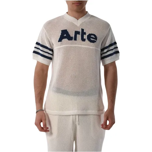 Gestreifter V-Ausschnitt Pullover , Herren, Größe: L - Arte Antwerp - Modalova