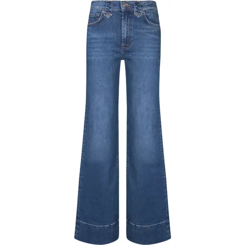 High-Rise Flared Blaue Jeans , Damen, Größe: W29 - 7 For All Mankind - Modalova