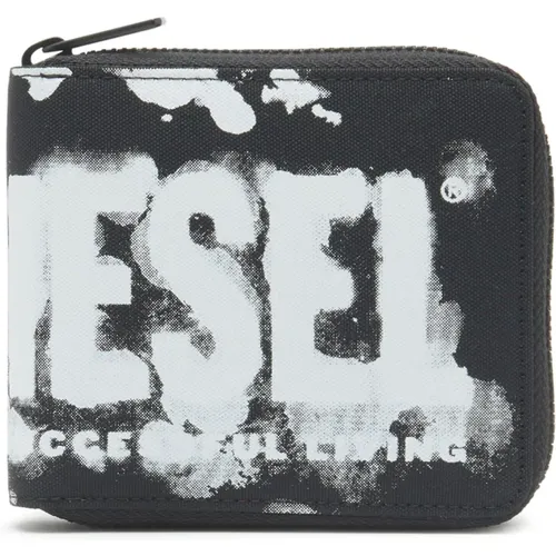 Portemonnaie mit Reißverschluss aus Stoff mit Logo-Print - Diesel - Modalova