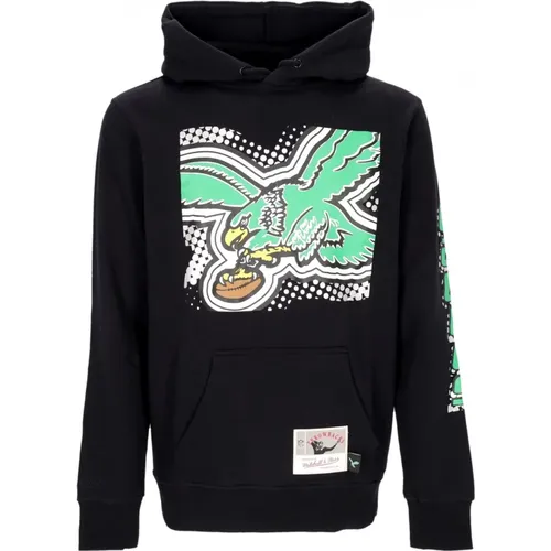 NFL Big Face Hoodie Schwarz , Herren, Größe: XL - Mitchell & Ness - Modalova