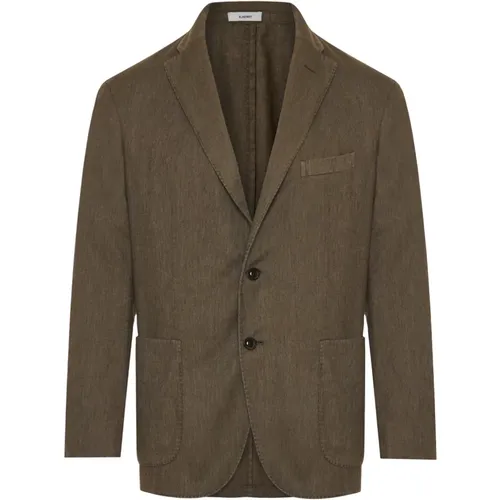 Cotton Linen Jacket with Pockets , male, Sizes: 4XL, 2XL, XL - Boglioli - Modalova
