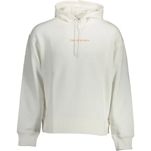 Cotton Sweater with Hood and Print , male, Sizes: XL, 2XL, S, M, L - Calvin Klein - Modalova