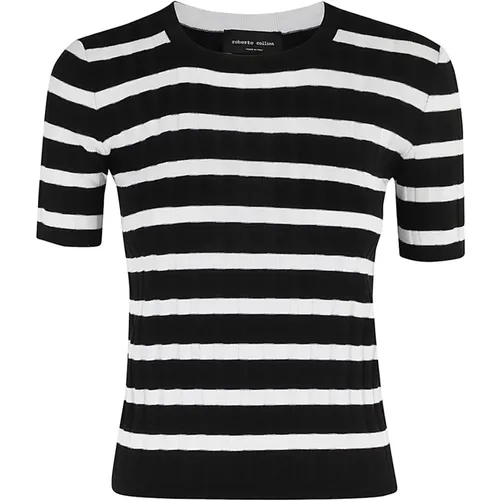 Casual Baumwoll T-Shirt , Damen, Größe: XS - Roberto Collina - Modalova