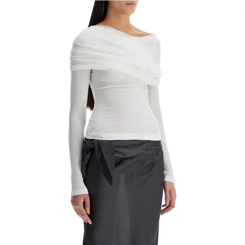 Off-Shoulder Sonora Top mit Tüllpaneel , Damen, Größe: 2XS - Christopher Esber - Modalova