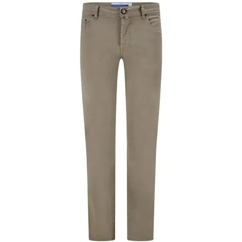 Slim Fit Stretch Cotton Jeans in Hazelnut , male, Sizes: W31, W34, W30 - Jacob Cohën - Modalova