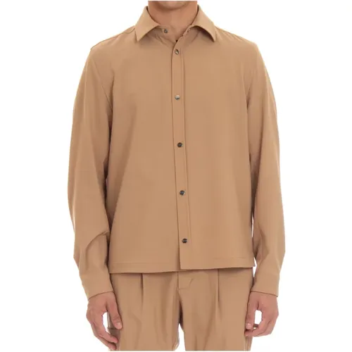 Kamel Overshirt Lana Stretch Knopfmanschetten - Herno - Modalova