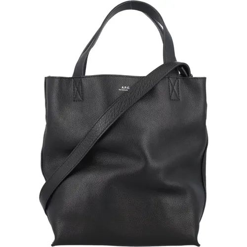 Leather Shopper Tote Bag , male, Sizes: ONE SIZE - A.p.c. - Modalova