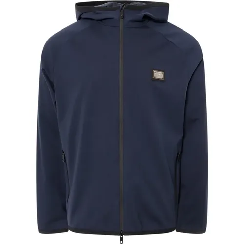 Ss24 Zip-Up Jacket with Hood , male, Sizes: L, M - Dolce & Gabbana - Modalova