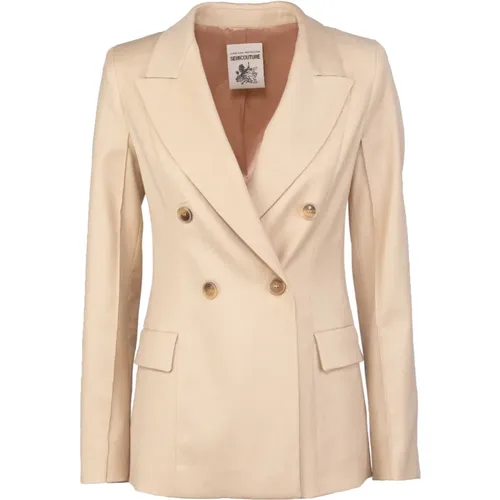 Double-breasted wool coat , female, Sizes: S - Semicouture - Modalova