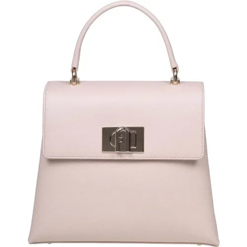 Handbag in powder color leather , female, Sizes: ONE SIZE - Furla - Modalova
