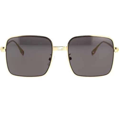 Square Glamour Sunglasses with Dark Grey Lens , unisex, Sizes: 55 MM - Fendi - Modalova