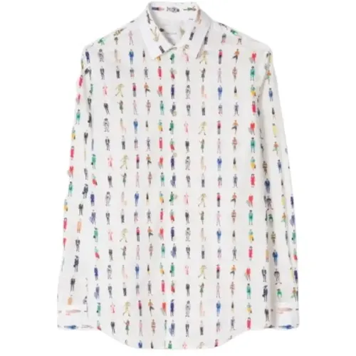 Colorful People Print Cotton Shirt , male, Sizes: XL - Paul Smith - Modalova