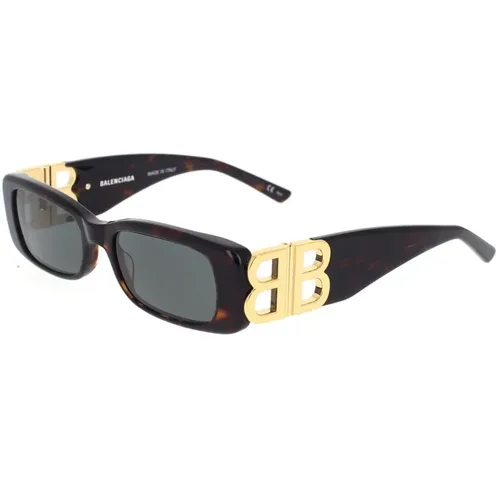 Vintage Rectangular Sunglasses with Symmetrical Gold Logo , female, Sizes: 51 MM - Balenciaga - Modalova