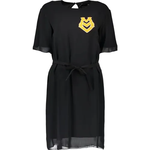 Kurzes Schwarzes Kleid mit Rundhalsausschnitt , Damen, Größe: XS - Love Moschino - Modalova