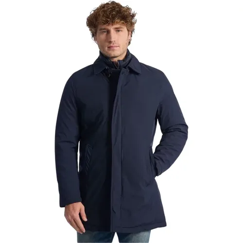 Blaue Doppelreihige Jacke mit Abnehmbarer Latz , Herren, Größe: 3XL - Baldinini - Modalova