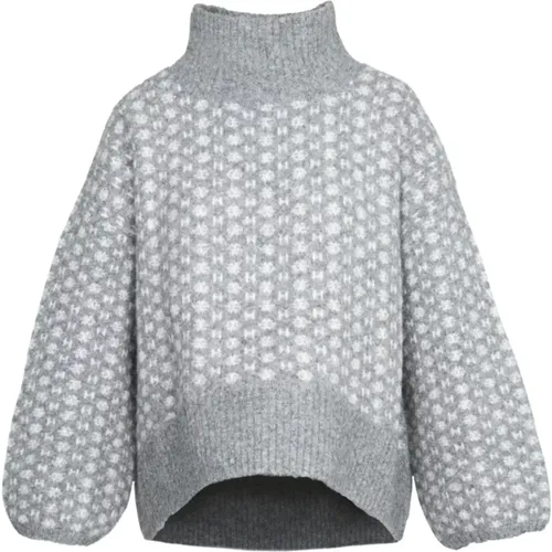 Dark Grey Melange Logo Sweater , female, Sizes: M, XS - Hést - Modalova