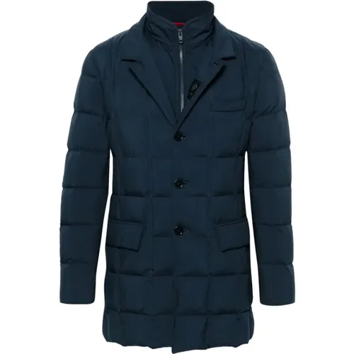 Quilted Navy Coat , male, Sizes: L, XL - Fay - Modalova